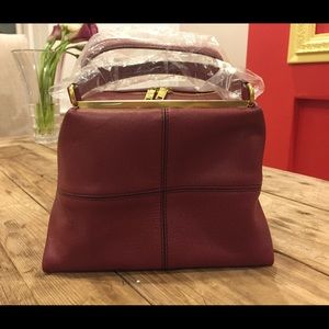 Hexagon J.Crew burgundy handbag